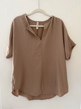 Taupe/tan blouse medium